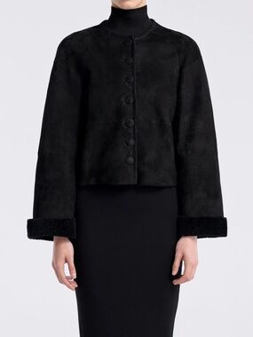 Willow cropped shearling cardigan